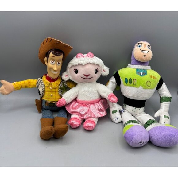 Disney Toy Story Woody Buzz Lightyear & Lambie Plush Doll Set - Picture 1 of 8